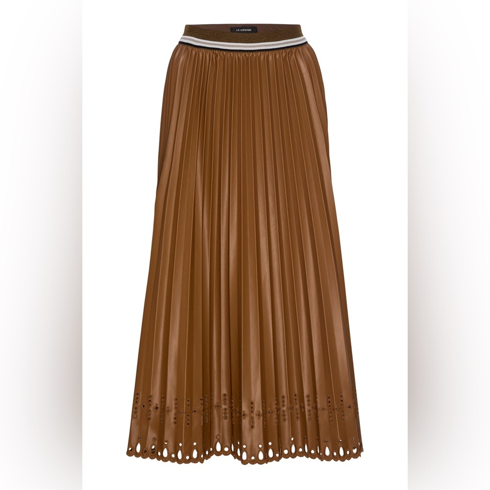 NWT Le Superbe Pleats to meet you Vegan Leather Skirt Medium MSRP $395